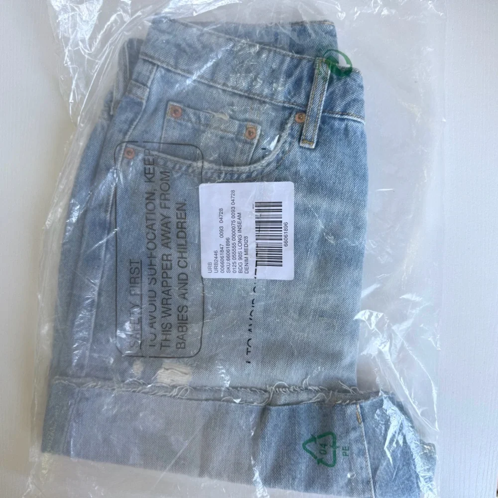 Urban Outfitters | BDG Raw Hem Long Inseam Denim Jean Shorts Blue New 28 Waist